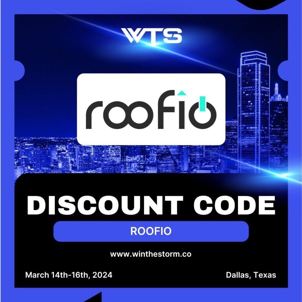 discount code image for roofio at win the storm event